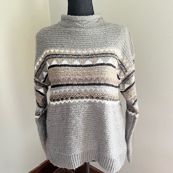 St Johns Bay Gray Mock Neck Sweater 